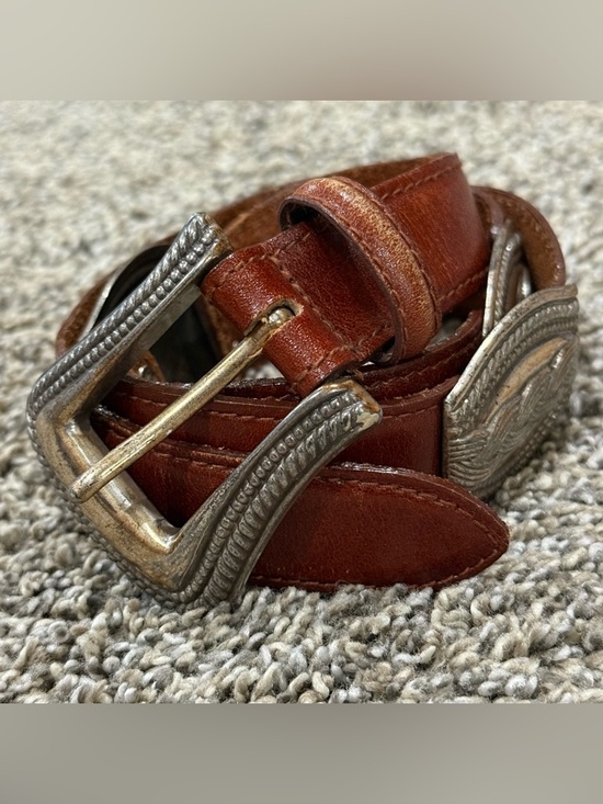 Fossil Accessories - Fossil Brown Leather Belt with Silver-Tone Conchos